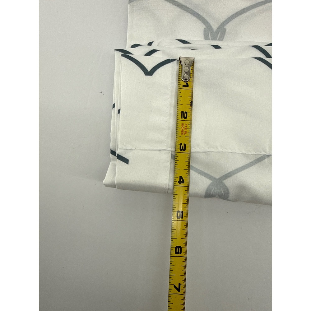 Premium White Black Geometric Knot Microfiber 2-Panel Window Curtains 56x84 - Picture 6 of 6